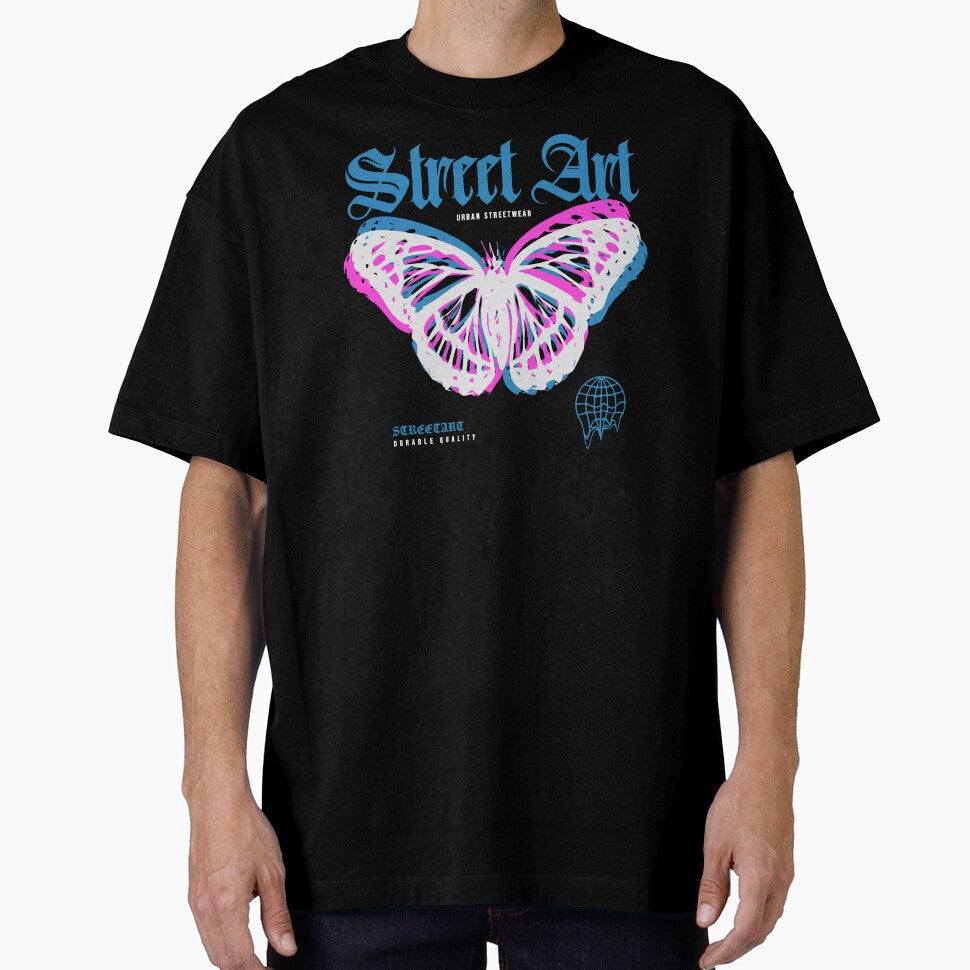 Vibrant Butterfly Street Art - Urban Streetwear by Margival Unisex T-shirt, Sweatshirt, Hoodie, Long Sleeve Tee