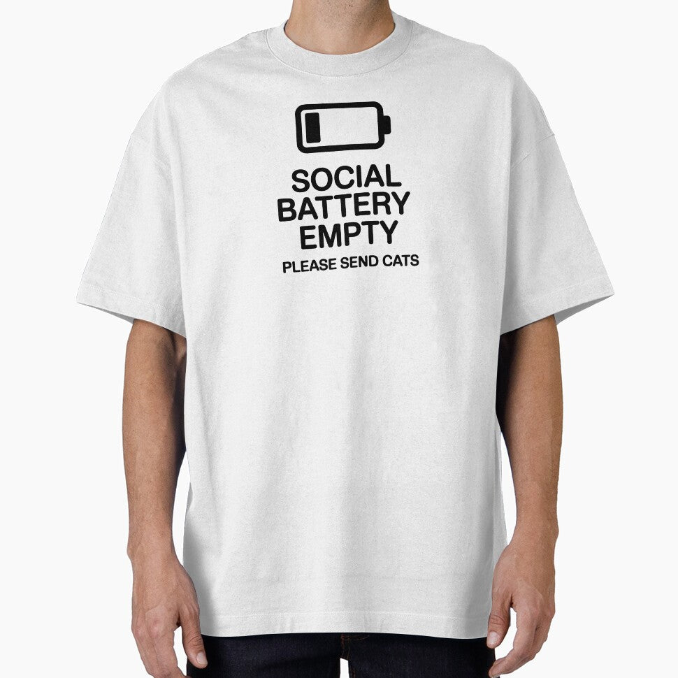 Social Battery Empty Please Send Cats Funny Introvert ADHD Cat Lover Neurodivergent Gift by GrafTeesLab