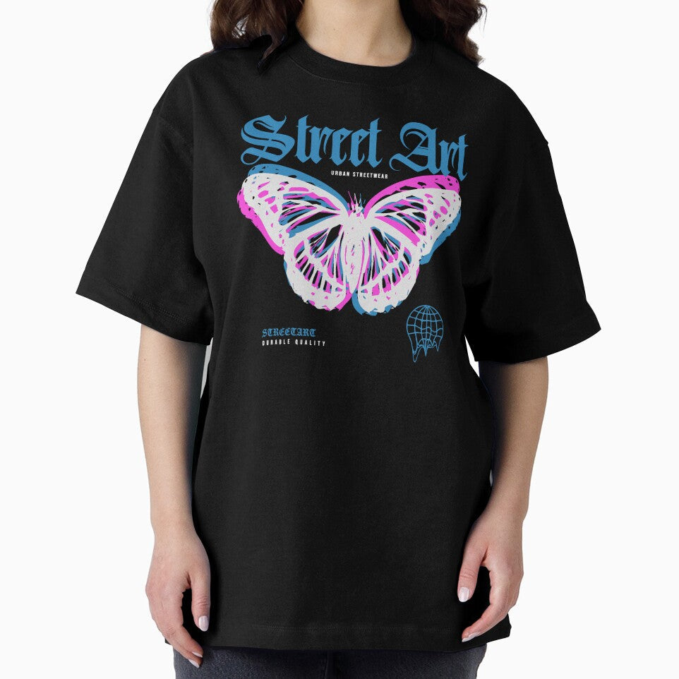 Vibrant Butterfly Street Art - Urban Streetwear by Margival Unisex T-shirt, Sweatshirt, Hoodie, Long Sleeve Tee