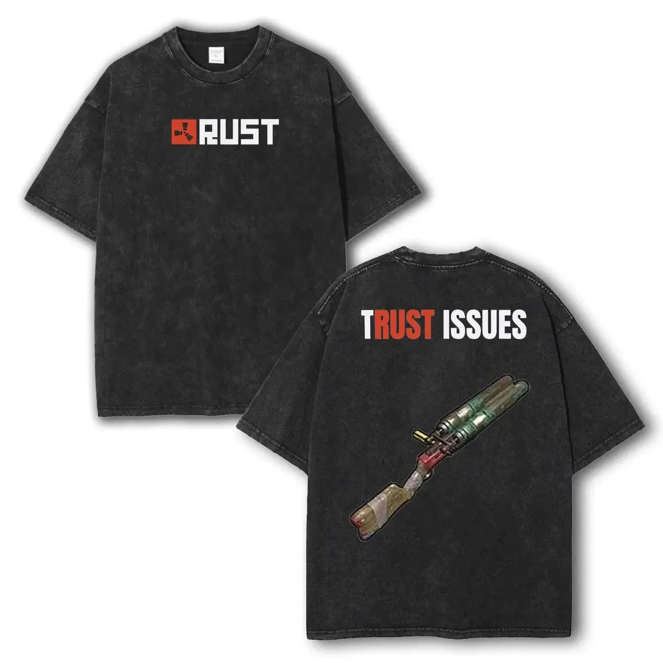 Rust Game Graphic T-Shirt Washed Cotton Vintage Gaming Streetwear Tee Unisex T-shirt, Sweatshirt, Hoodie, Long Sleeve Tee